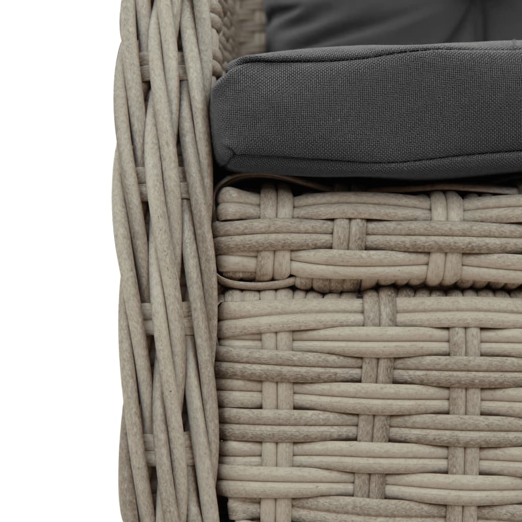 7-delige Tuinset met kussens poly rattan grijs is nu te koop bij PeponiXL, paradijselijk wonen!