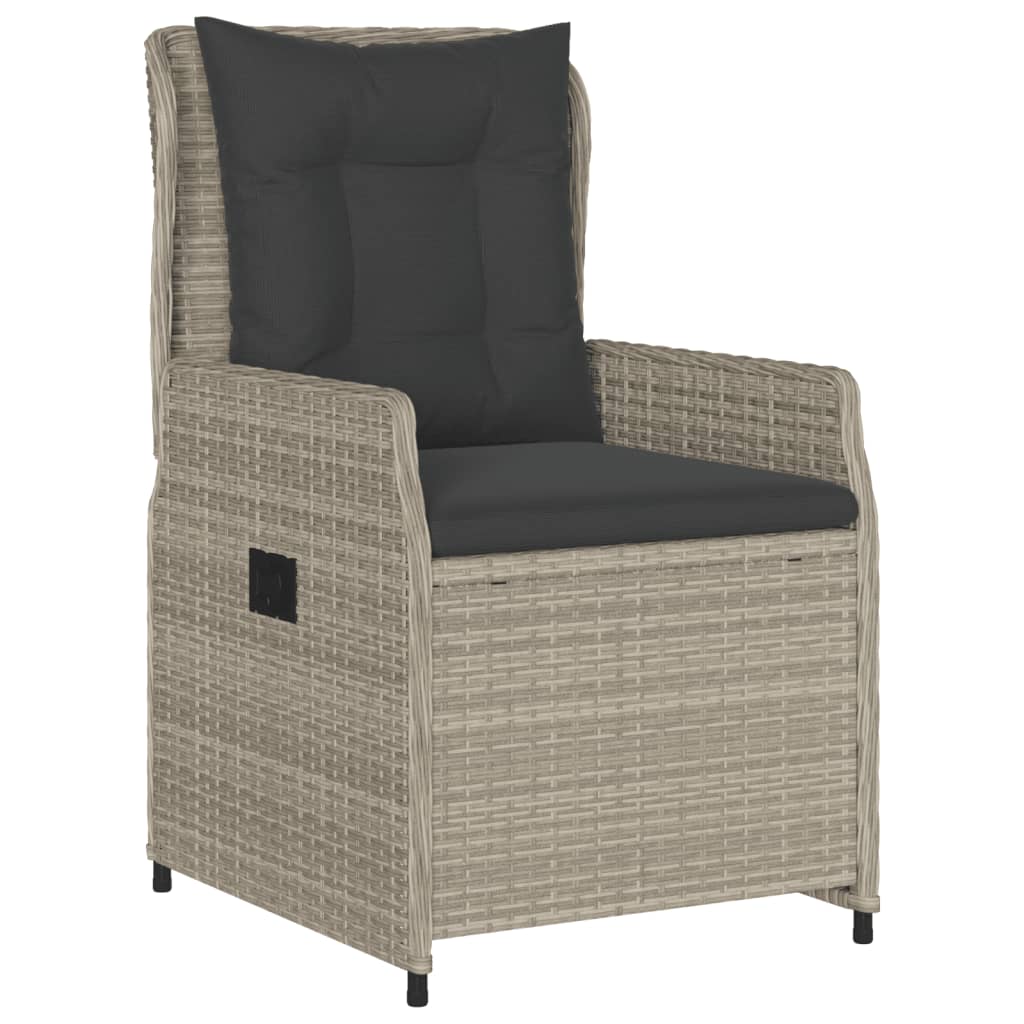 9-delige Tuinset met kussens poly rattan lichtgrijs is nu te koop bij PeponiXL, paradijselijk wonen!