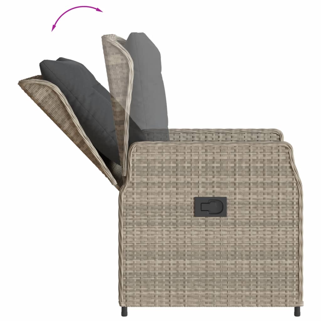 9-delige Tuinset met kussens poly rattan lichtgrijs is nu te koop bij PeponiXL, paradijselijk wonen!