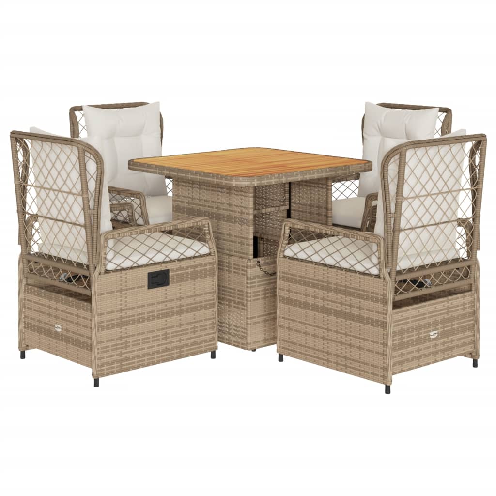 5-delige Tuinset met kussens poly rattan beige is nu te koop bij PeponiXL, paradijselijk wonen!