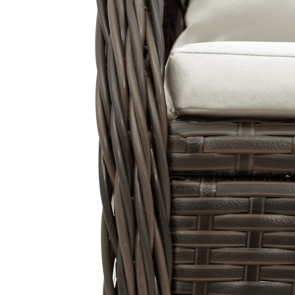 9-delige Tuinset met kussens poly rattan bruin is nu te koop bij PeponiXL, paradijselijk wonen!