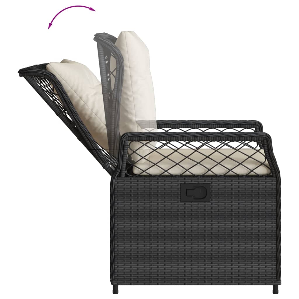 3-delige Tuinset met kussens poly rattan zwart is nu te koop bij PeponiXL, paradijselijk wonen!