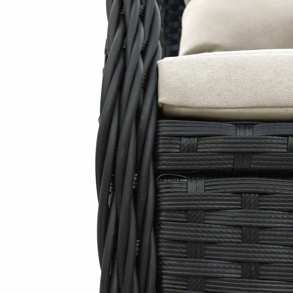 5-delige Tuinset met kussens poly rattan zwart is nu te koop bij PeponiXL, paradijselijk wonen!