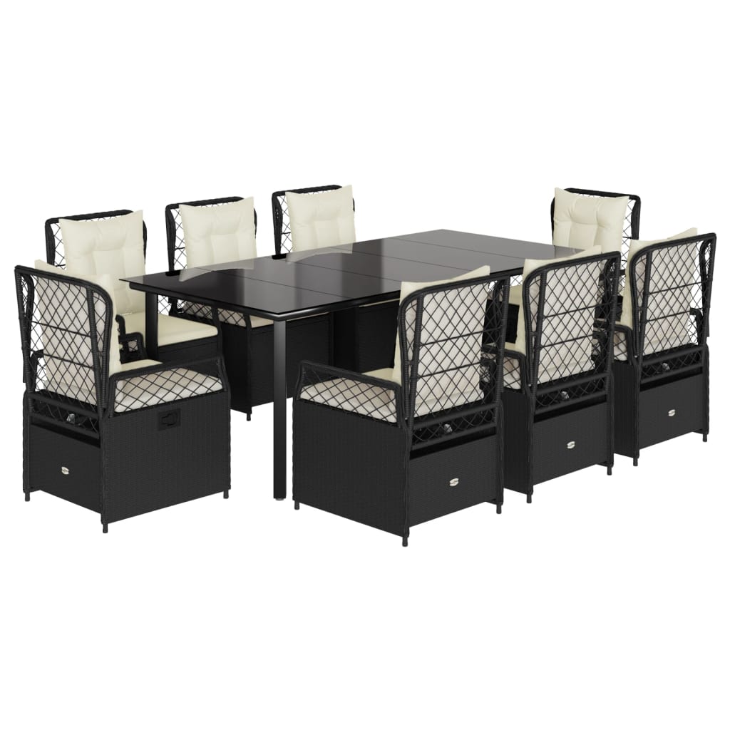 9-delige Tuinset poly rattan zwart is nu te koop bij PeponiXL, paradijselijk wonen!