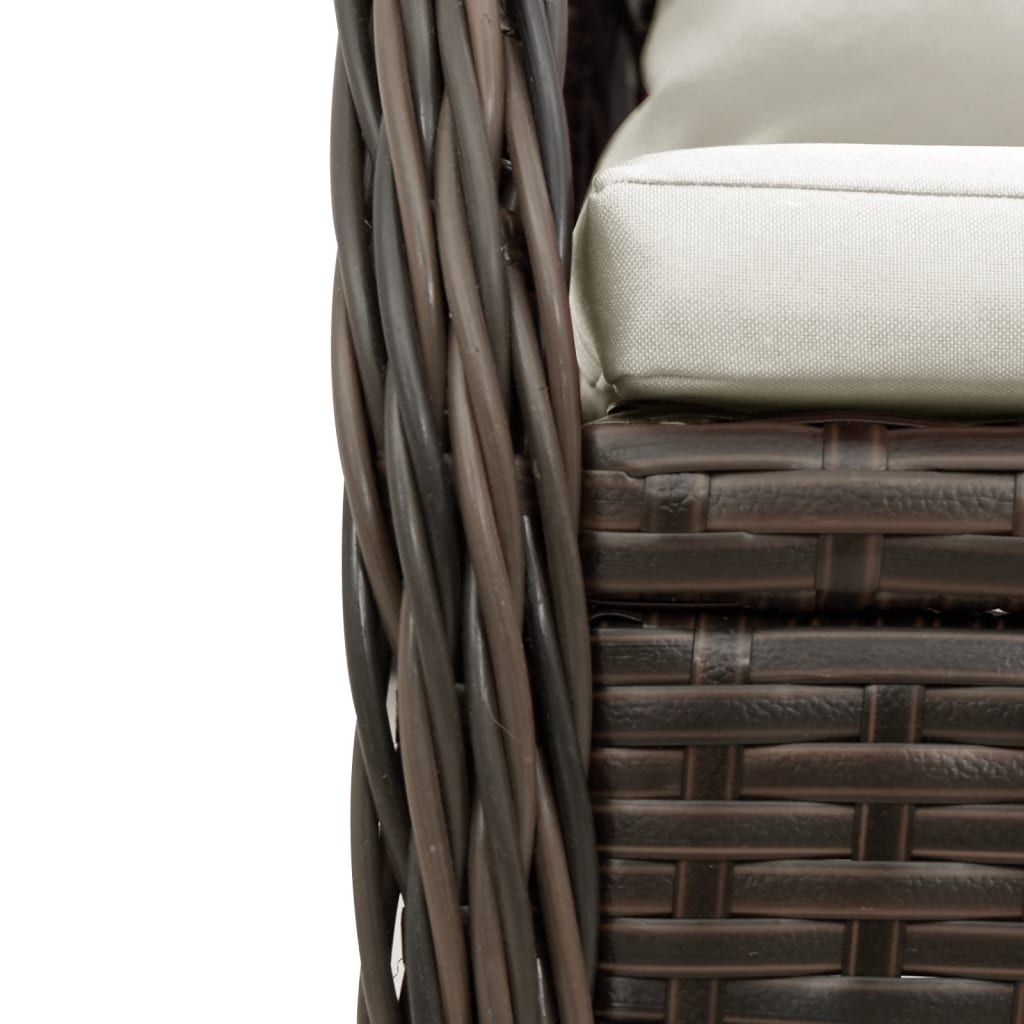 5-delige Tuinset met kussens poly rattan bruin is nu te koop bij PeponiXL, paradijselijk wonen!