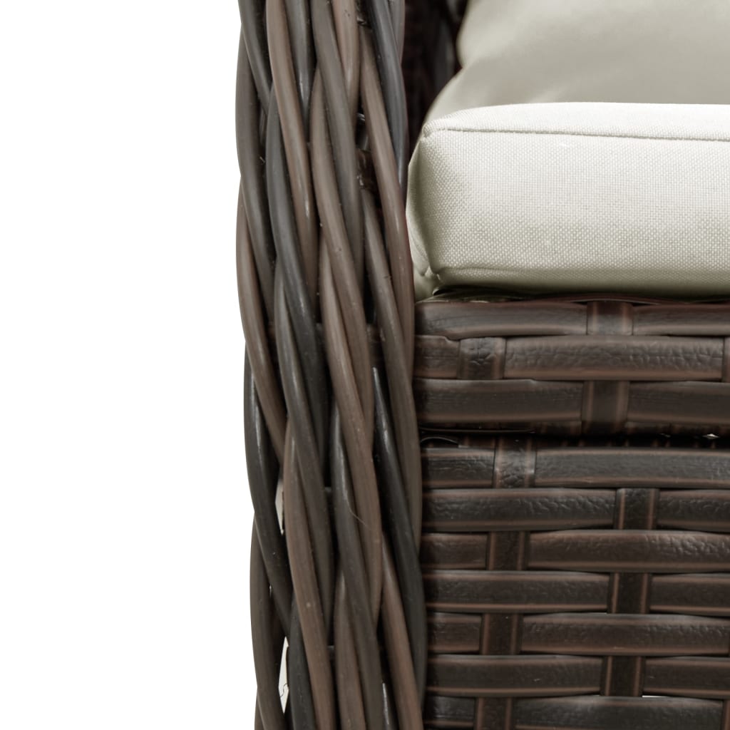 9-delige Tuinset met kussens poly rattan bruin is nu te koop bij PeponiXL, paradijselijk wonen!