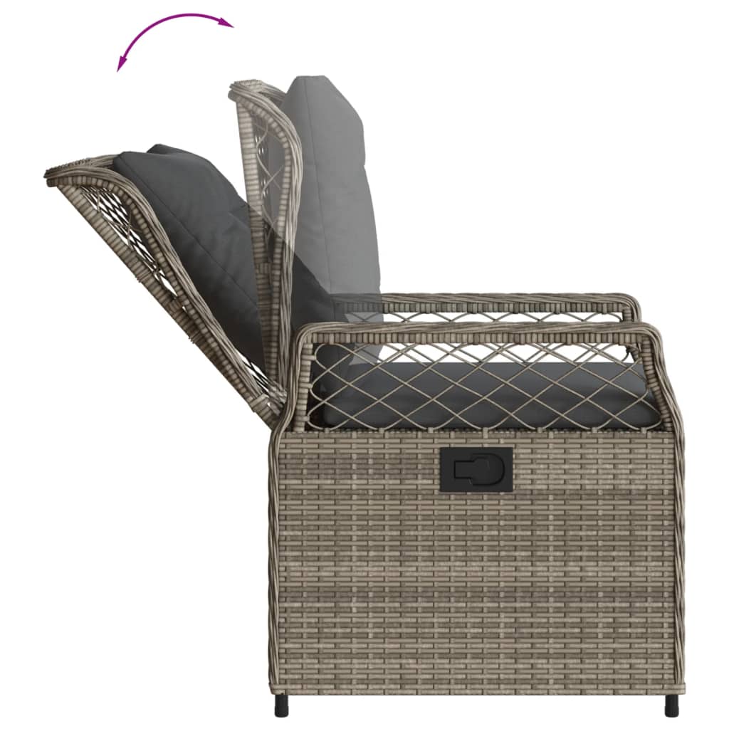 5-delige Tuinset met kussens poly rattan grijs is nu te koop bij PeponiXL, paradijselijk wonen!
