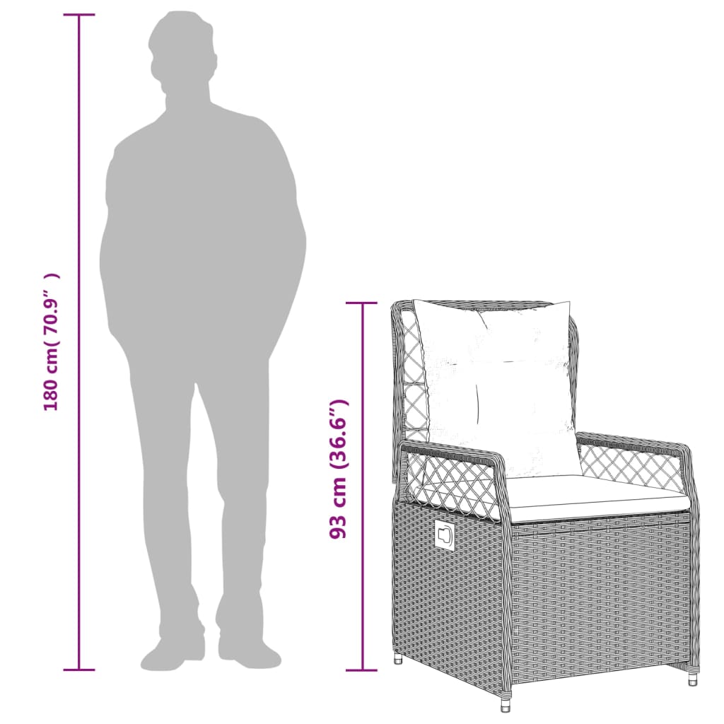 9-delige Tuinset met kussens poly rattan grijs is nu te koop bij PeponiXL, paradijselijk wonen!