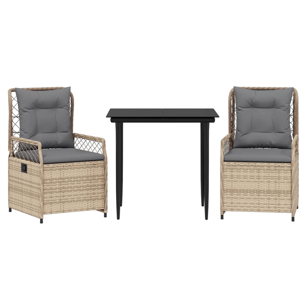 3-delige Tuinset met kussens poly rattan beige is nu te koop bij PeponiXL, paradijselijk wonen!