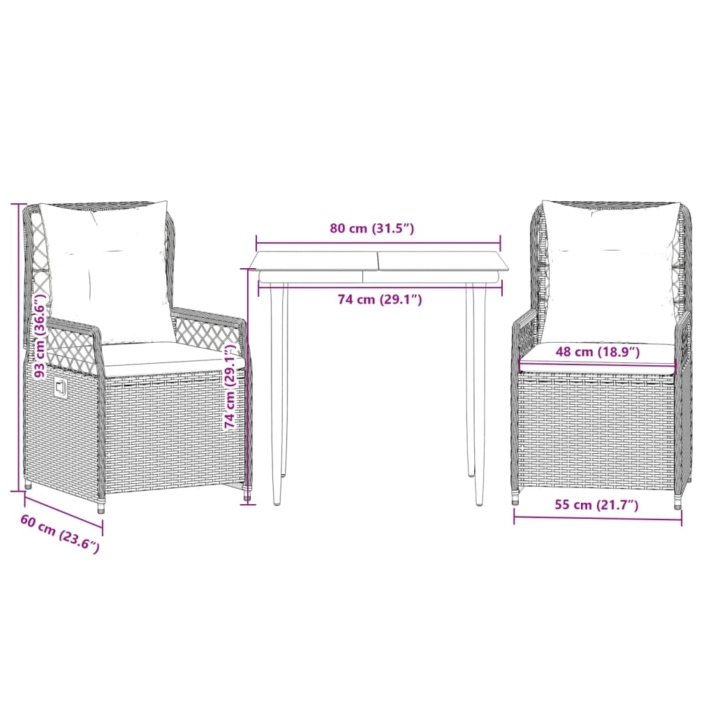 3-delige Tuinset met kussens poly rattan beige is nu te koop bij PeponiXL, paradijselijk wonen!