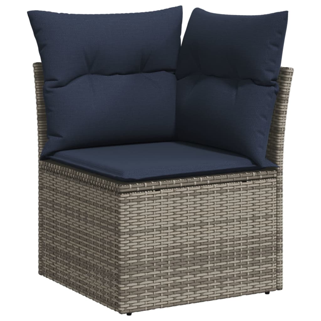 5-delige tuinbankset met kussens, grijs polyrotan is nu te koop bij PeponiXL, paradijselijk wonen!