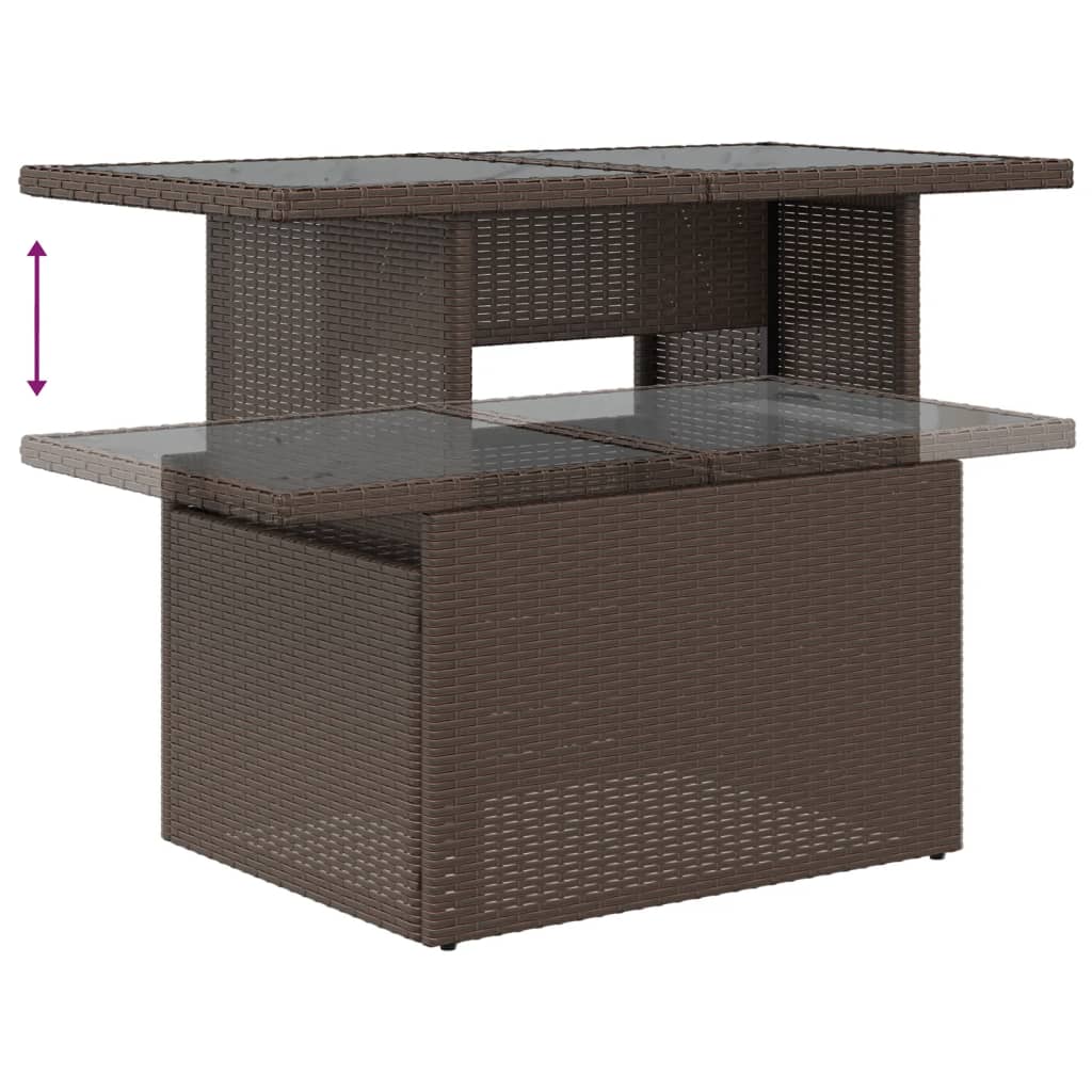 9-delige tuinbankset met kussens, bruin polyrotan is nu te koop bij PeponiXL, paradijselijk wonen!