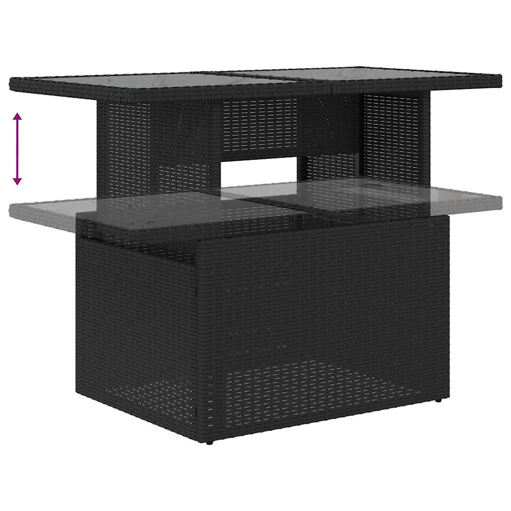 8-delige Loungeset met kussens poly rattan zwart is nu te koop bij PeponiXL, paradijselijk wonen!