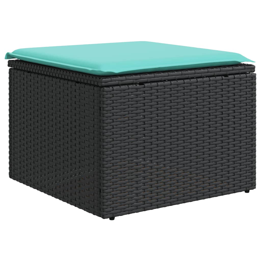 8-delige tuinbankset met kussens, zwart polyrotan is nu te koop bij PeponiXL, paradijselijk wonen!