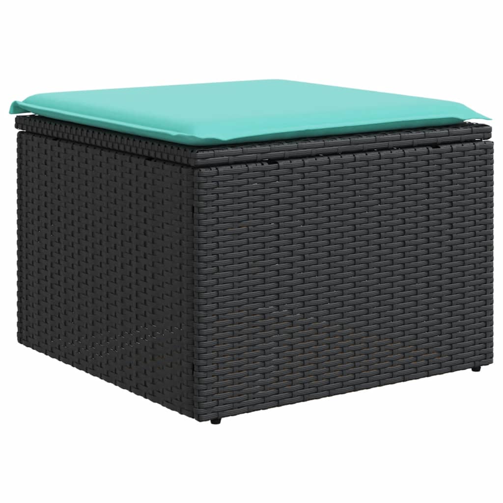 9-delige tuinbankset met kussens van zwart polyrotan is nu te koop bij PeponiXL, paradijselijk wonen!