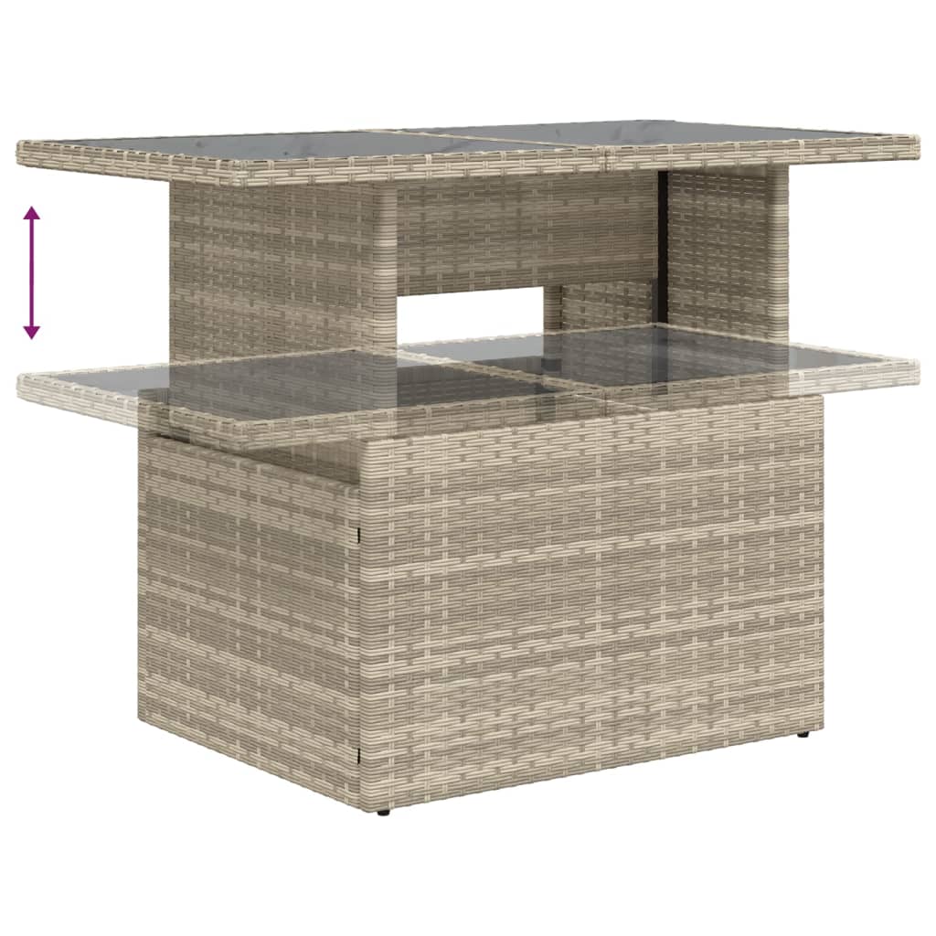 9-delige Loungeset met kussens poly rattan lichtgrijs is nu te koop bij PeponiXL, paradijselijk wonen!