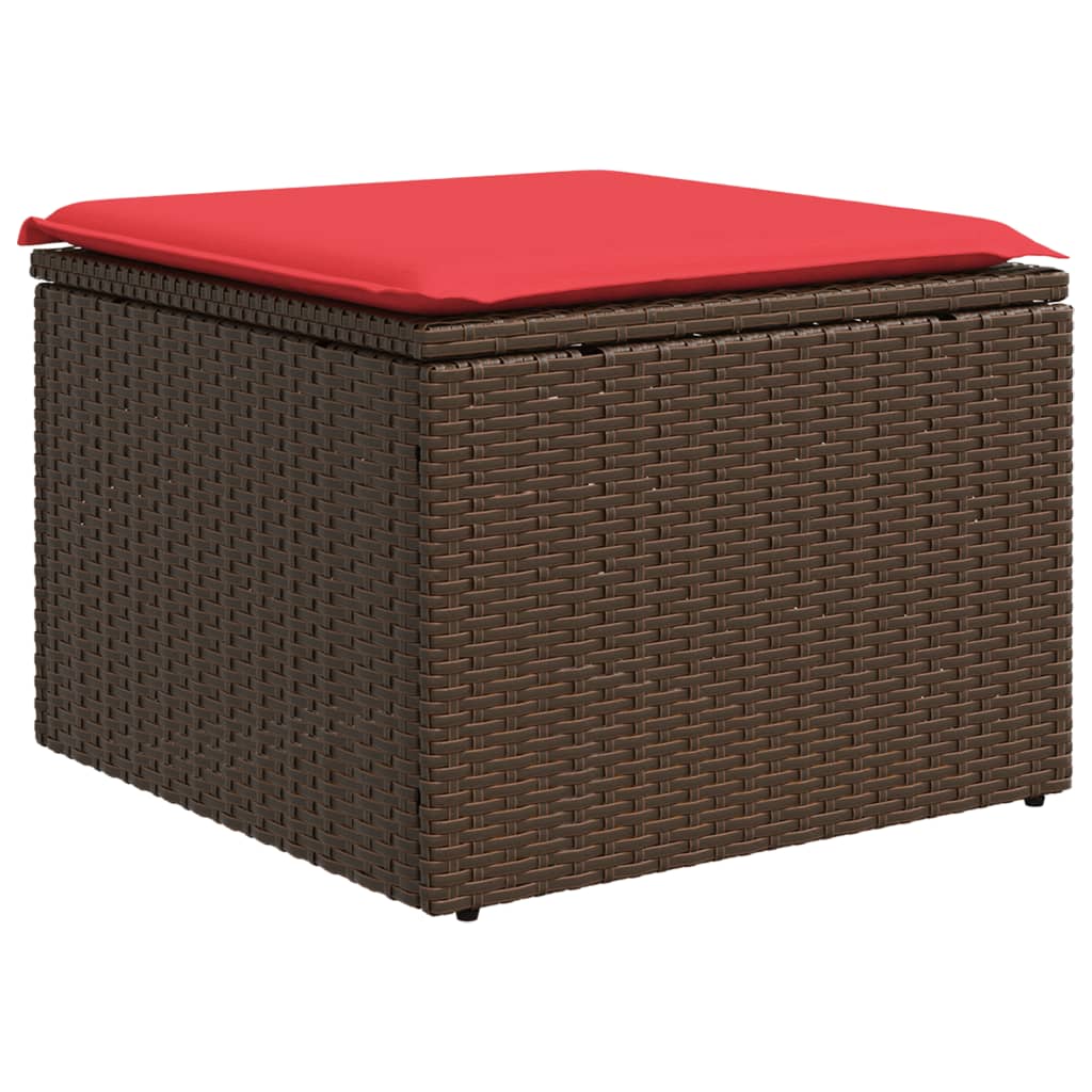 9-delige tuinbankset met kussens, bruin polyrotan is nu te koop bij PeponiXL, paradijselijk wonen!