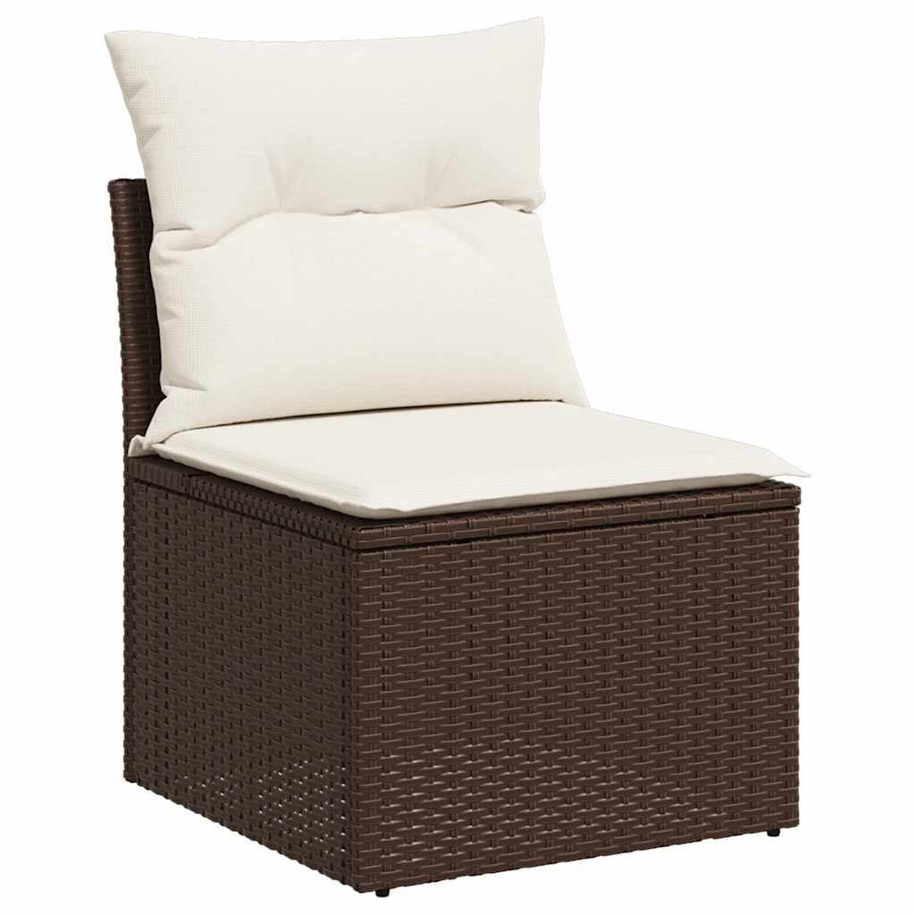11-delige Loungeset met kussens poly rattan bruin is nu te koop bij PeponiXL, paradijselijk wonen!