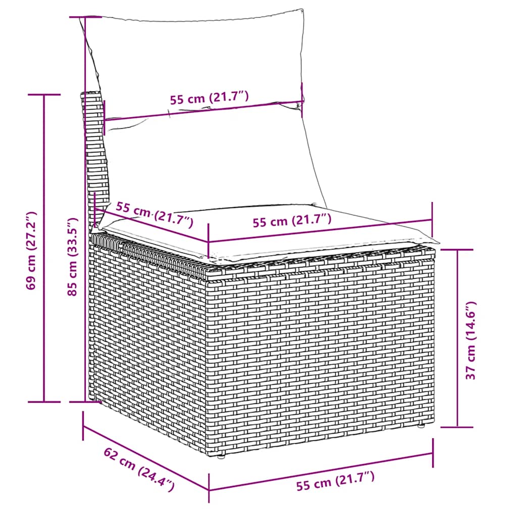 11-delige Loungeset met kussens poly rattan zwart is nu te koop bij PeponiXL, paradijselijk wonen!