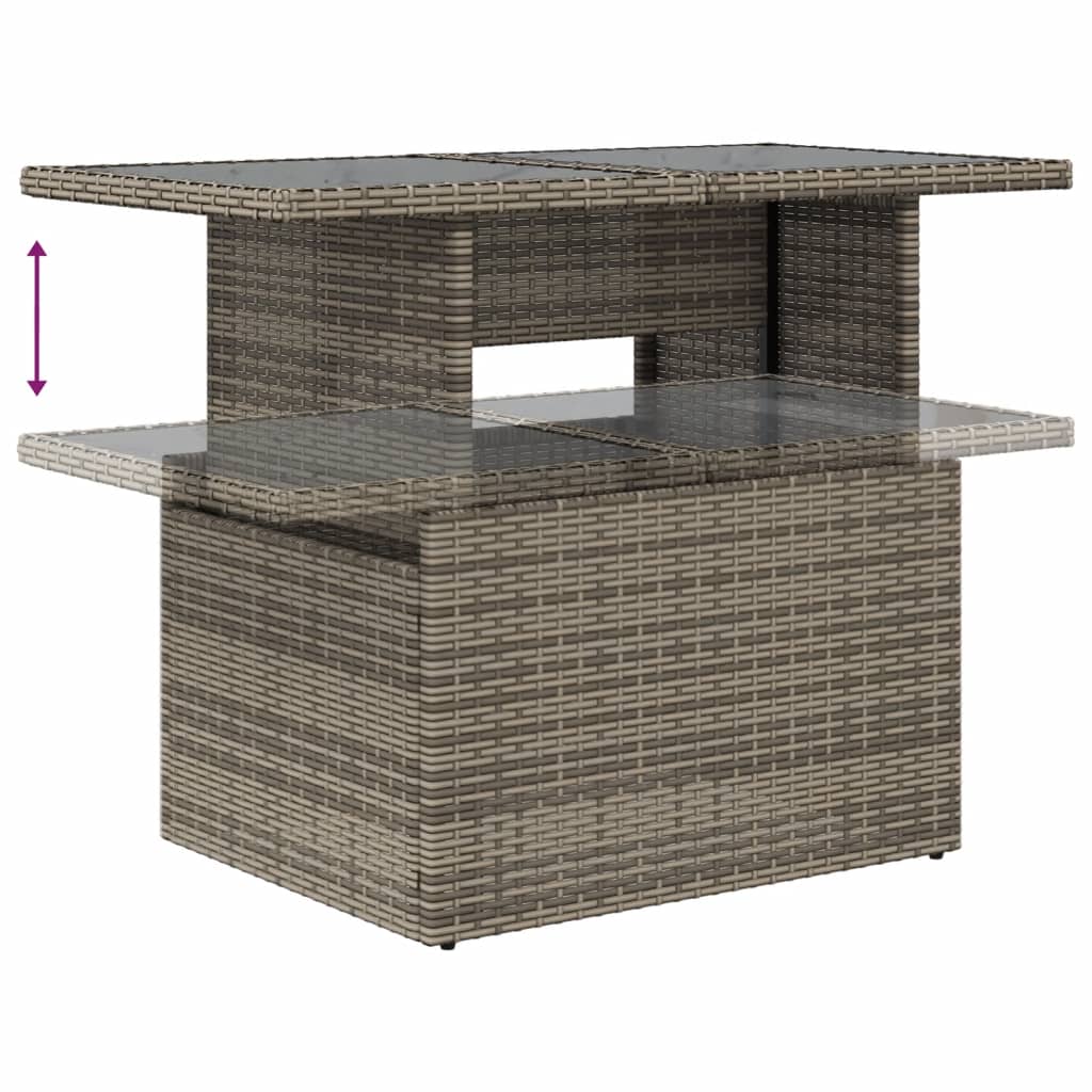 11-delige tuinbankset met kussens, grijs polyrotan is nu te koop bij PeponiXL, paradijselijk wonen!