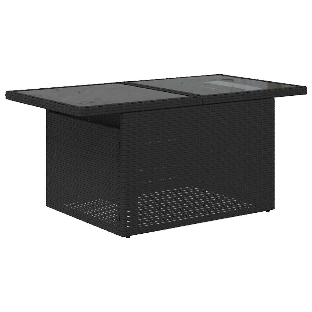 7-delige tuinbankset met kussens van zwart polyrotan is nu te koop bij PeponiXL, paradijselijk wonen!