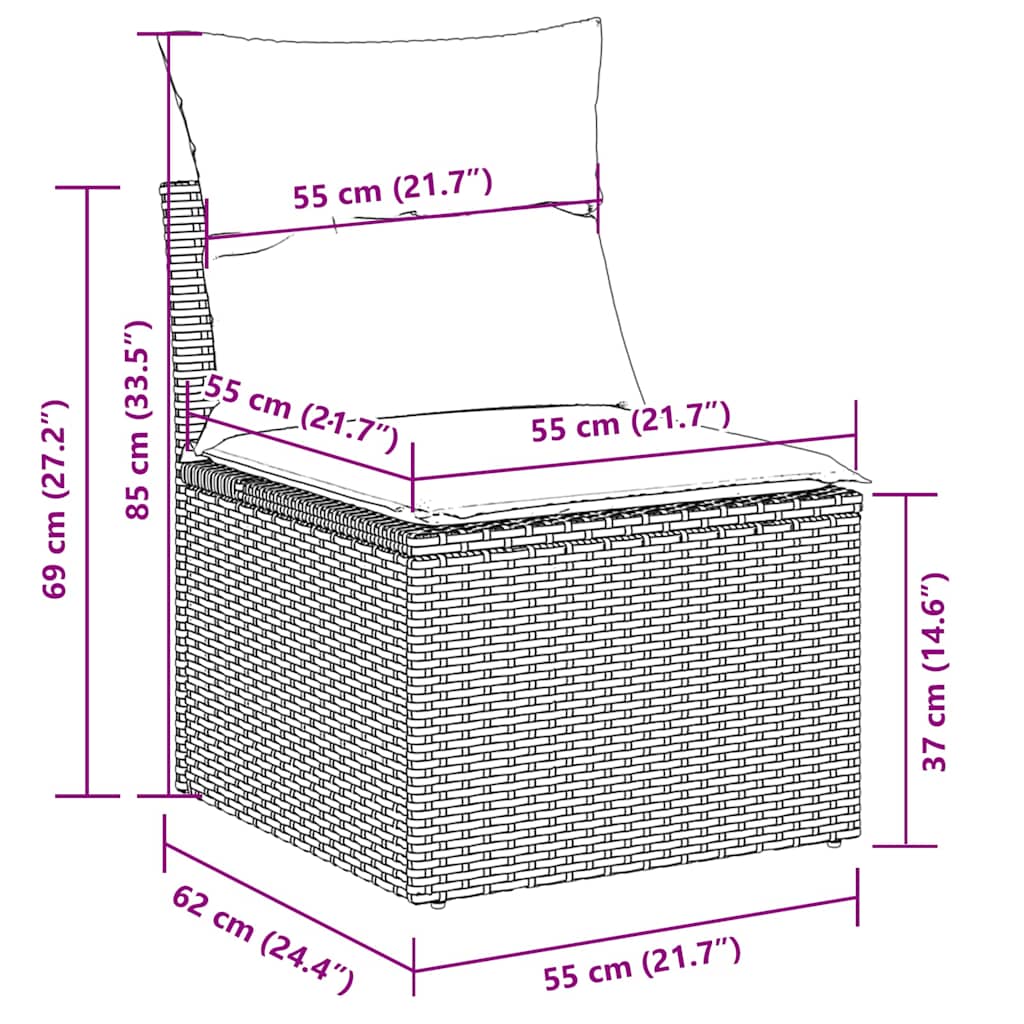 9-delige Loungeset met kussens poly rattan beige is nu te koop bij PeponiXL, paradijselijk wonen!