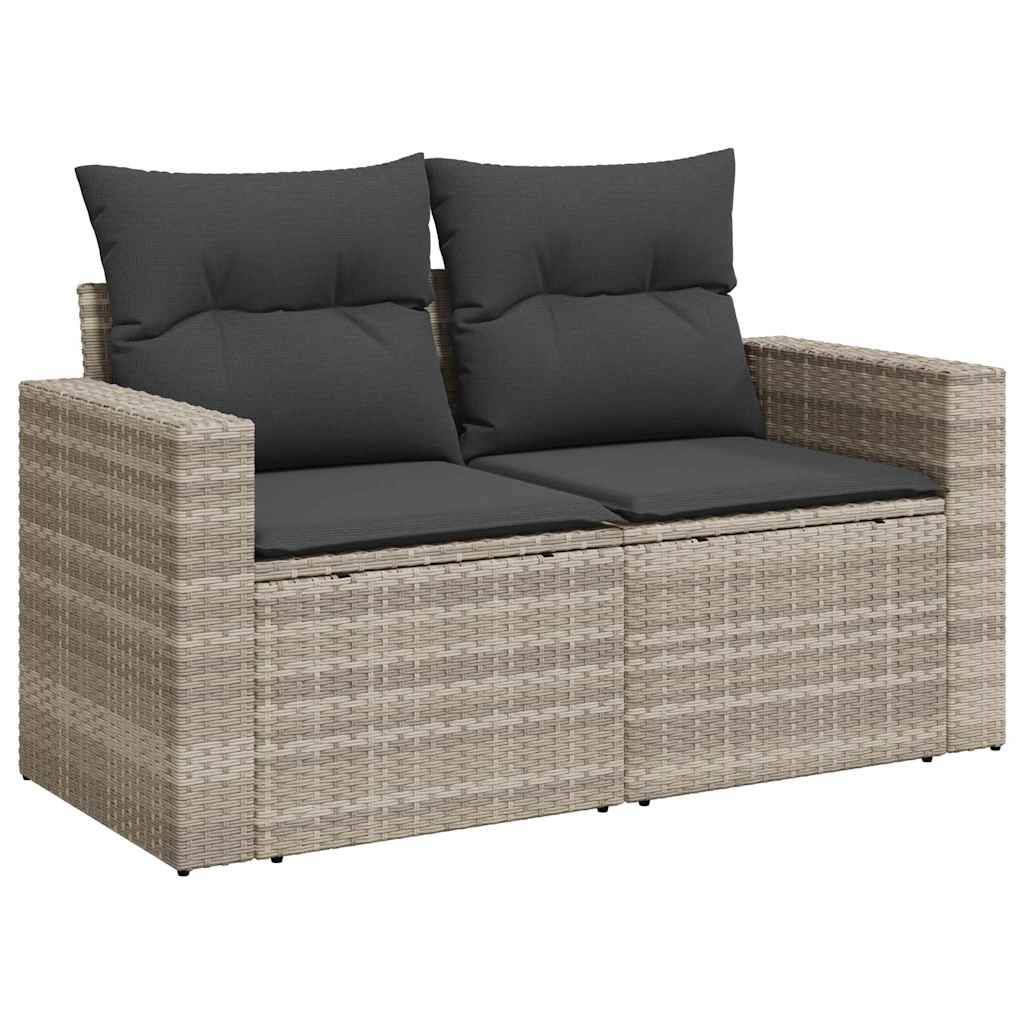 5-delige Loungeset met kussens poly rattan lichtgrijs is nu te koop bij PeponiXL, paradijselijk wonen!