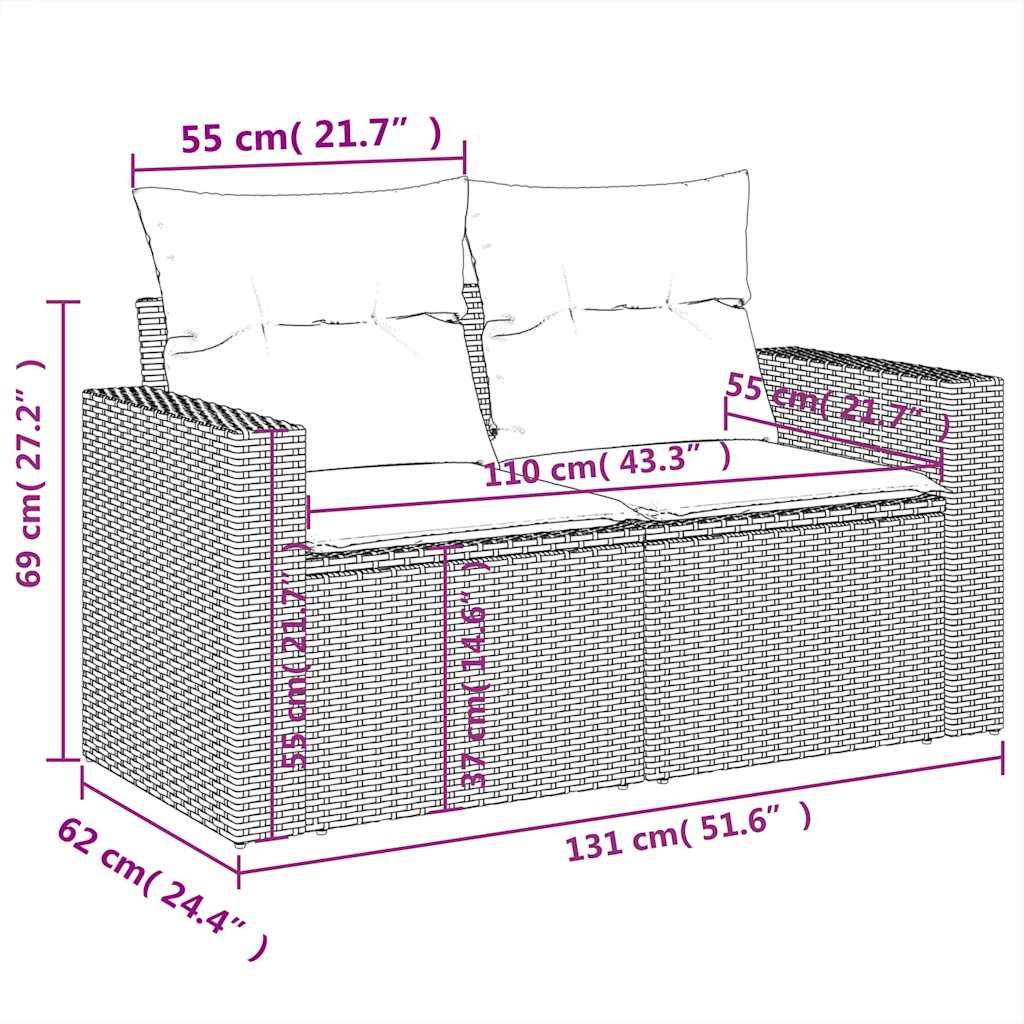 6-delige Loungeset met kussens poly rattan lichtgrijs is nu te koop bij PeponiXL, paradijselijk wonen!