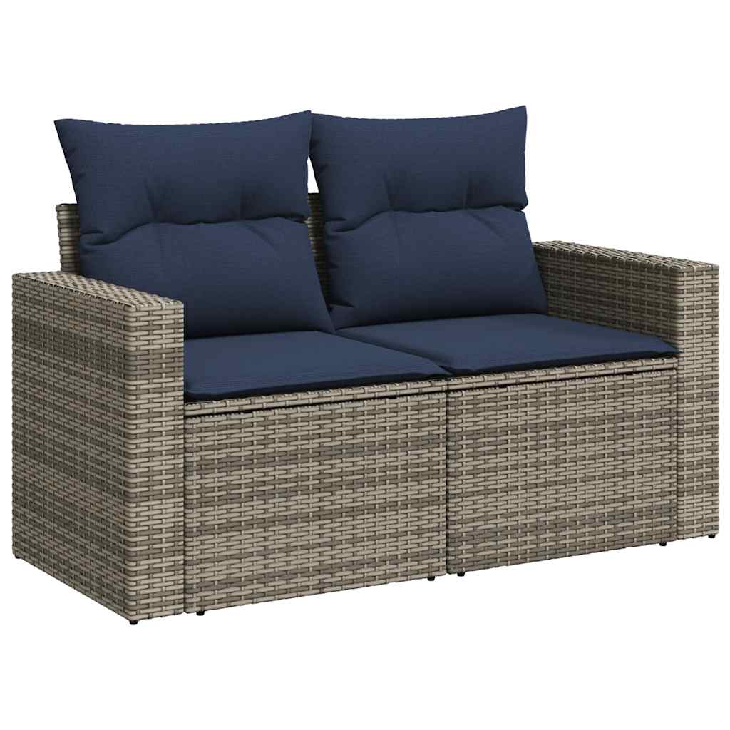 6-delige tuinbankset met kussens, grijs polyrotan is nu te koop bij PeponiXL, paradijselijk wonen!