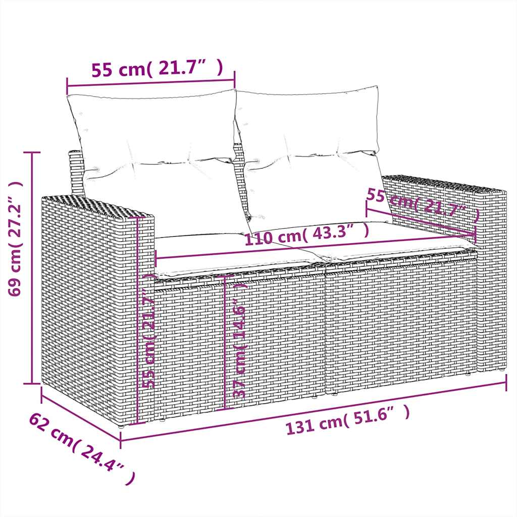 7-delige Loungeset met kussens poly rattan lichtgrijs is nu te koop bij PeponiXL, paradijselijk wonen!
