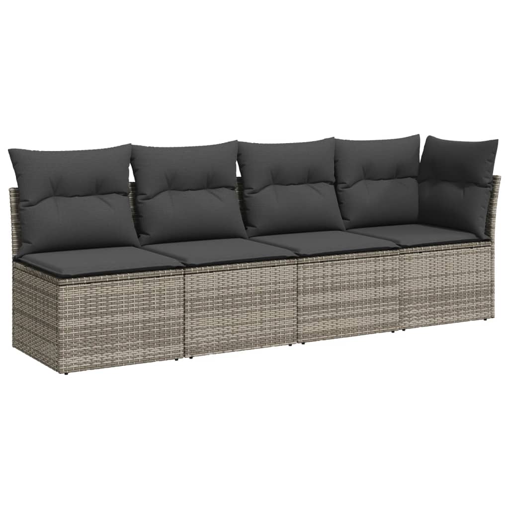 7-delige Loungeset met kussens poly rattan grijs is nu te koop bij PeponiXL, paradijselijk wonen!