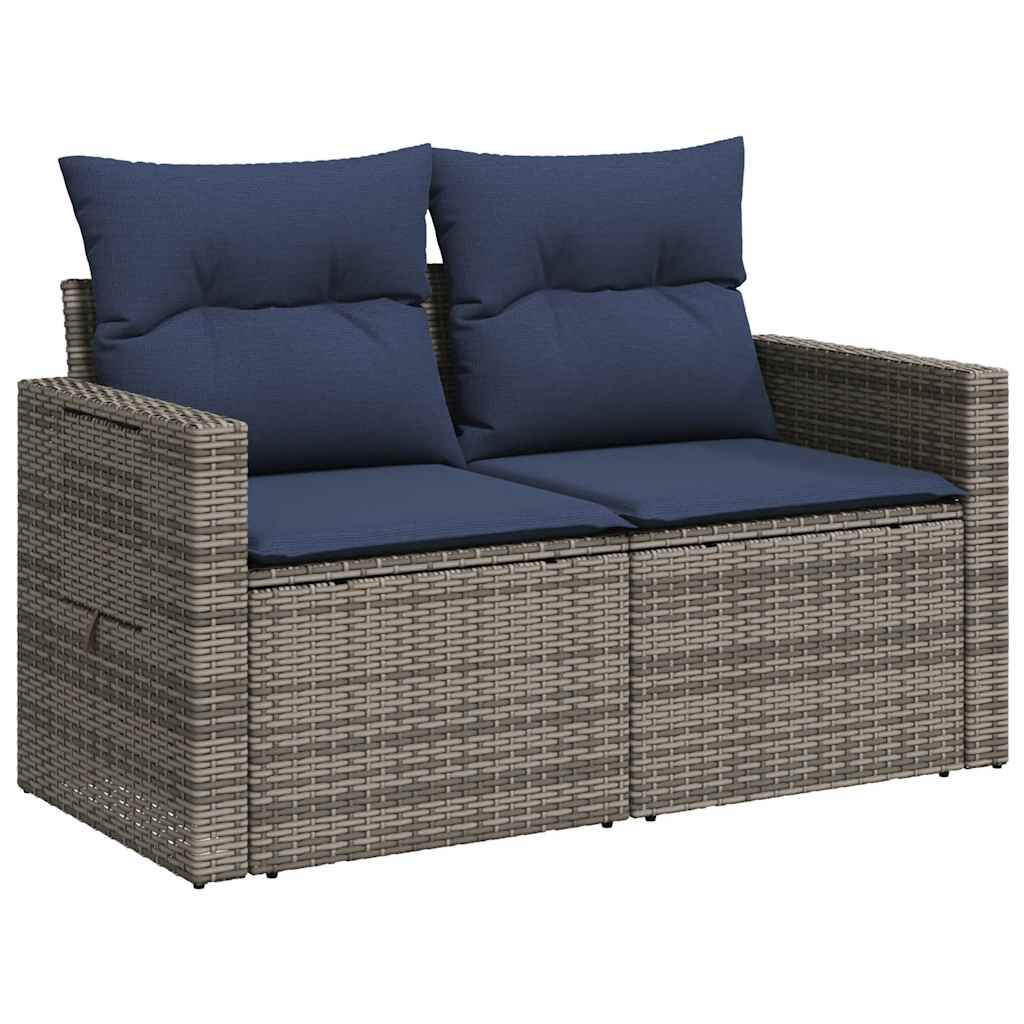 7-delige tuinbankset met kussens, grijs polyrotan is nu te koop bij PeponiXL, paradijselijk wonen!