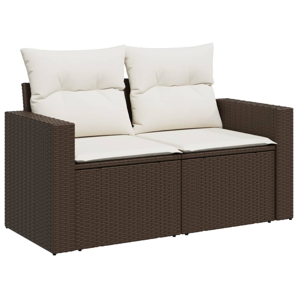 7-delige Loungeset met kussens poly rattan bruin is nu te koop bij PeponiXL, paradijselijk wonen!
