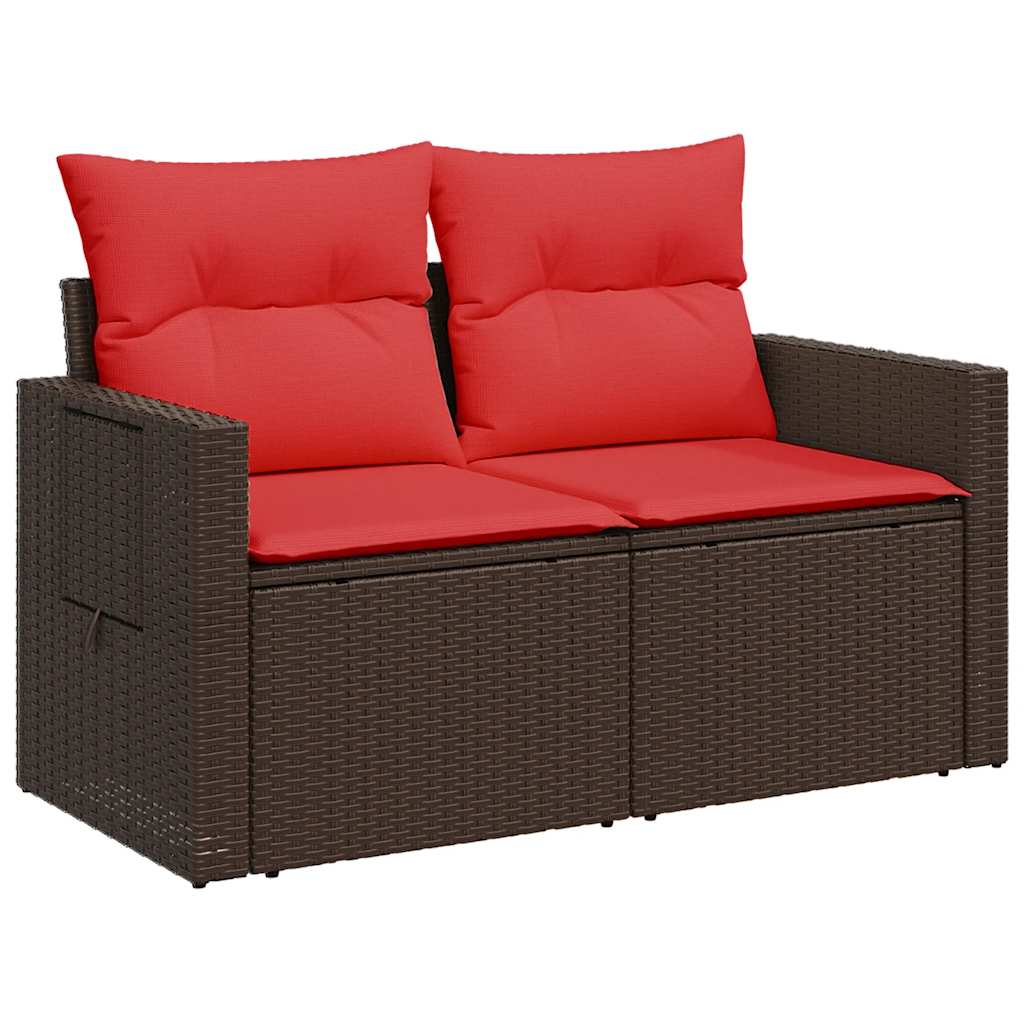 7-delige tuinbankset met kussens, bruin polyrotan is nu te koop bij PeponiXL, paradijselijk wonen!