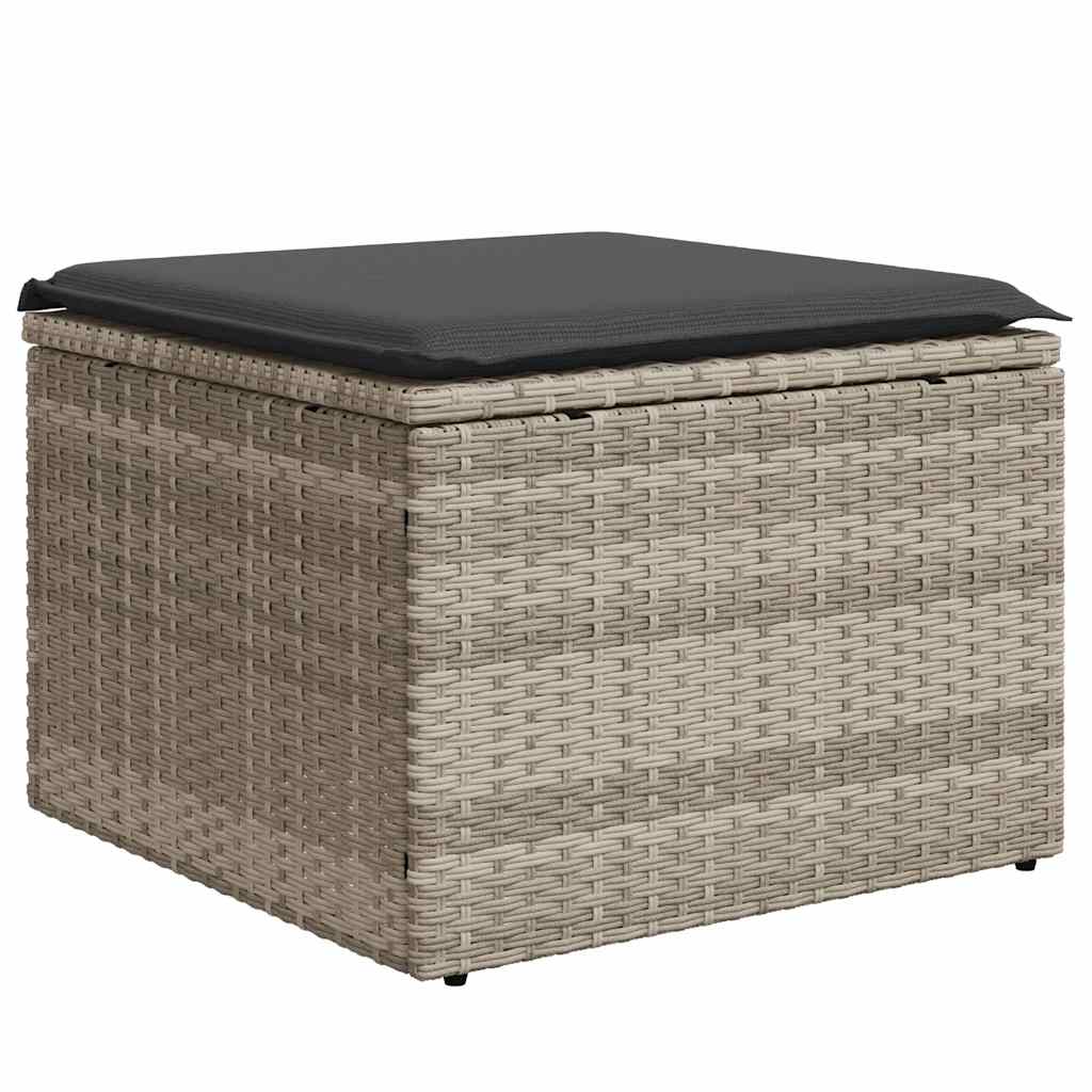 9-delige Loungeset met kussens poly rattan lichtgrijs is nu te koop bij PeponiXL, paradijselijk wonen!