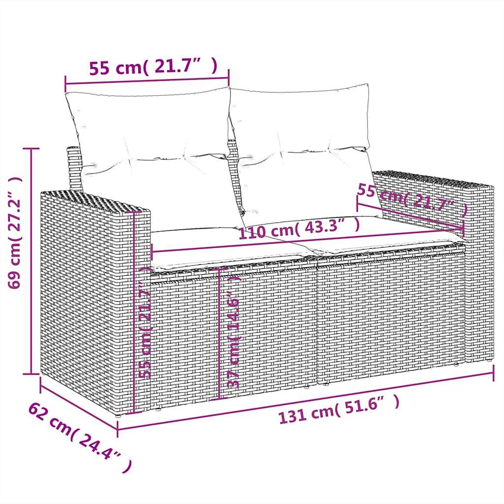 10-delige Loungeset met kussens poly rattan lichtgrijs is nu te koop bij PeponiXL, paradijselijk wonen!