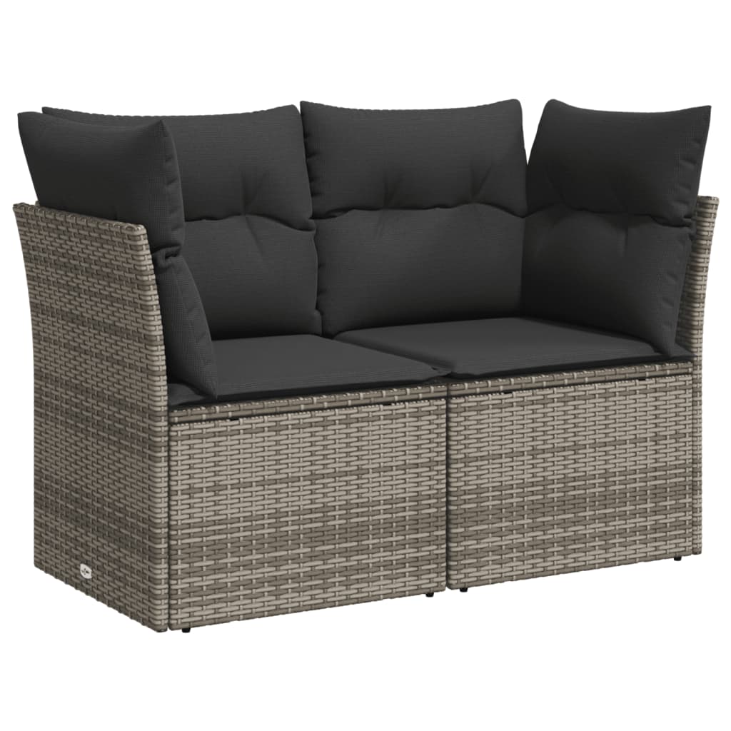 7-delige Loungeset met kussens poly rattan grijs is nu te koop bij PeponiXL, paradijselijk wonen!