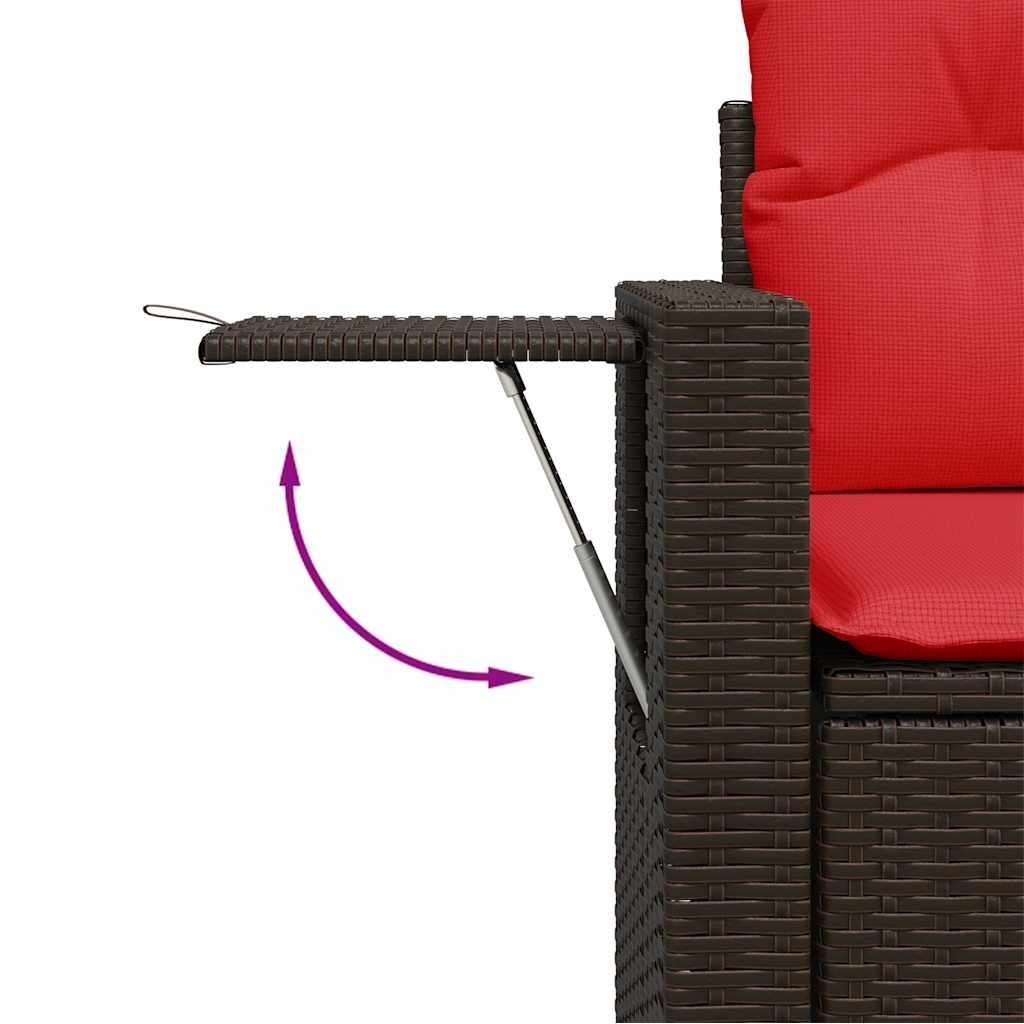 9-delige tuinbankset met kussens, bruin polyrotan is nu te koop bij PeponiXL, paradijselijk wonen!