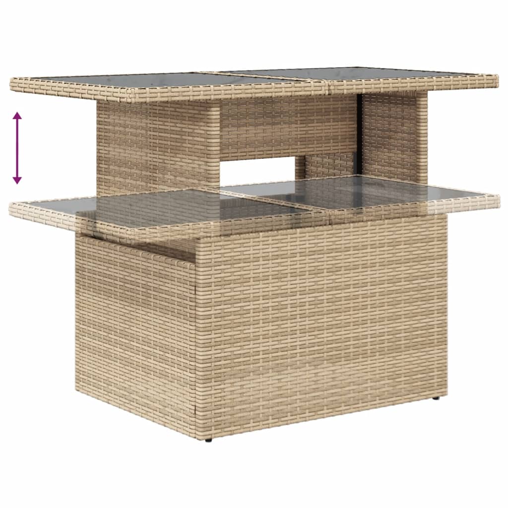 6-delige Loungeset met kussens poly rattan beige is nu te koop bij PeponiXL, paradijselijk wonen!