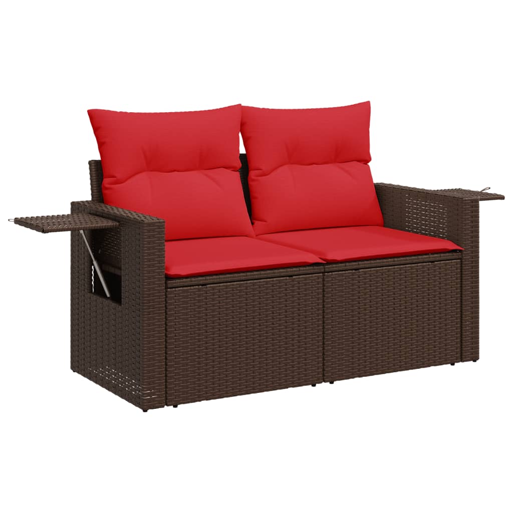 5-delige tuinbankset met kussens, bruin polyrotan is nu te koop bij PeponiXL, paradijselijk wonen!