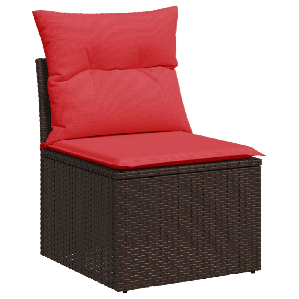 5-delige tuinbankset met kussens, bruin polyrotan is nu te koop bij PeponiXL, paradijselijk wonen!