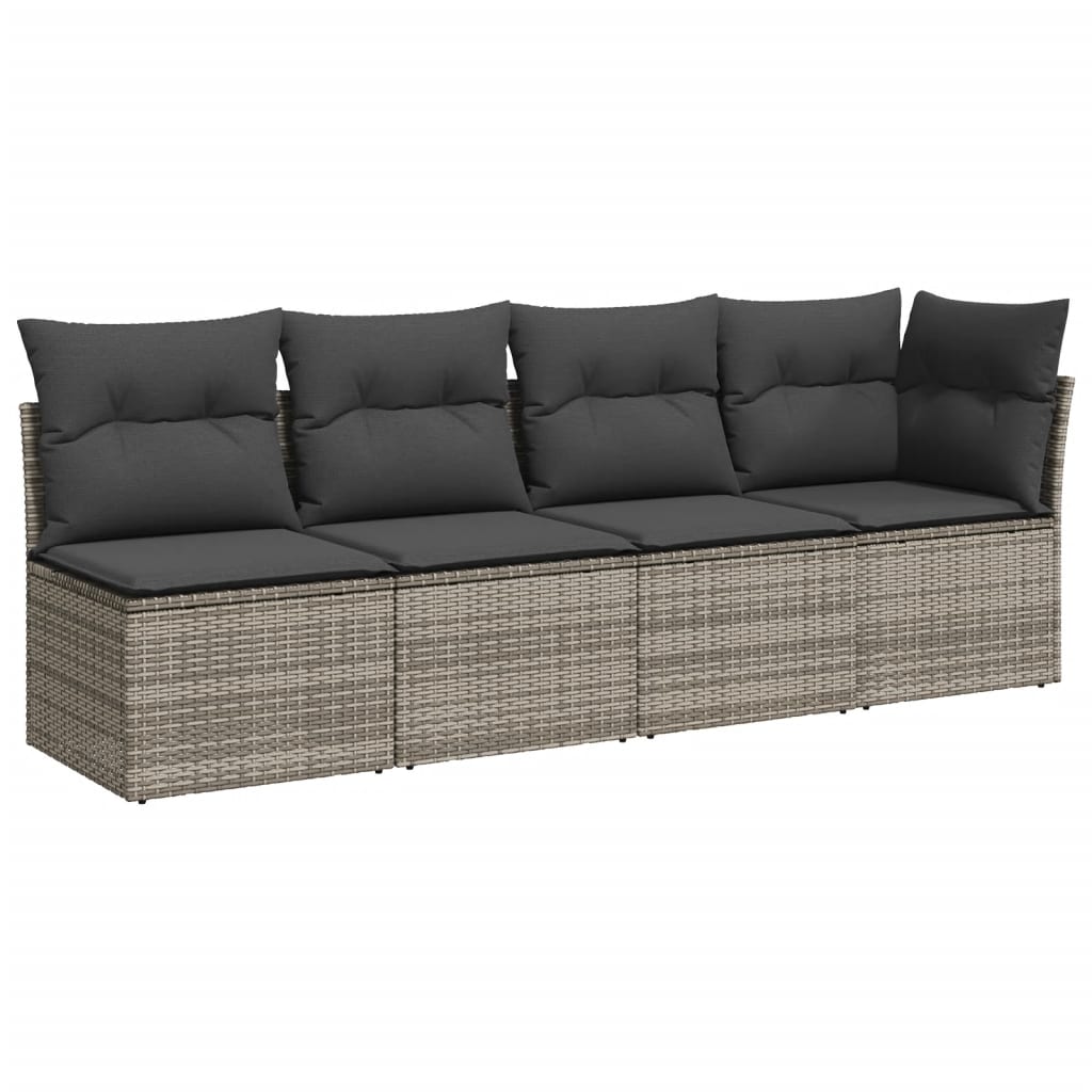 7-delige Loungeset met kussens poly rattan grijs is nu te koop bij PeponiXL, paradijselijk wonen!