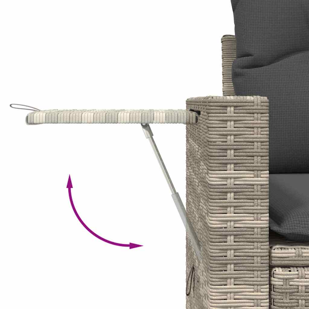 7-delige Loungeset met kussens poly rattan lichtgrijs is nu te koop bij PeponiXL, paradijselijk wonen!