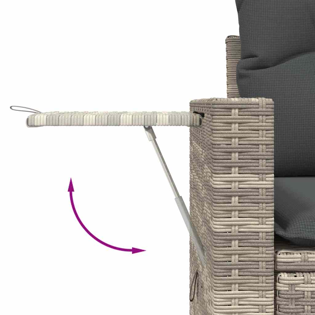 7-delige Loungeset met kussens poly rattan lichtgrijs is nu te koop bij PeponiXL, paradijselijk wonen!