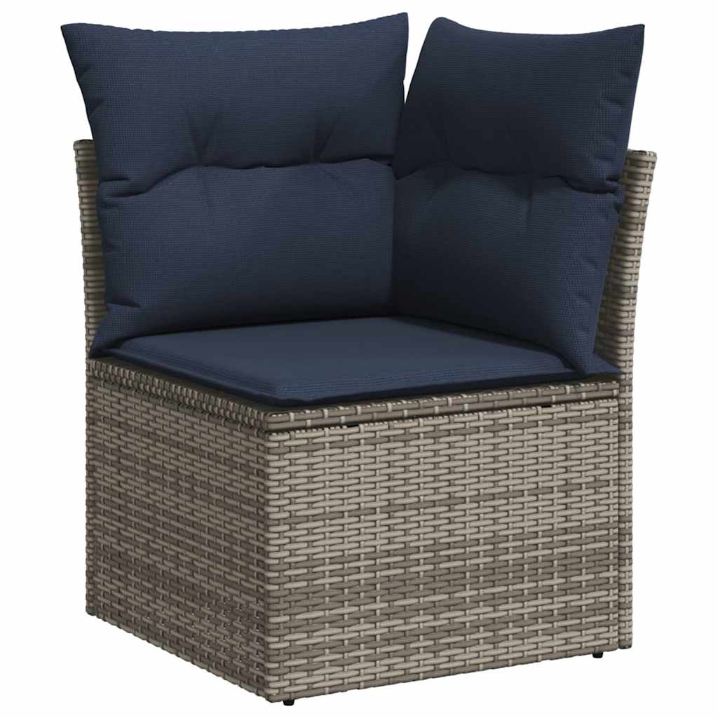 8-delige tuinbankset met kussens, grijs polyrotan is nu te koop bij PeponiXL, paradijselijk wonen!