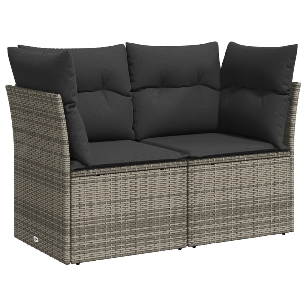 10-delige Loungeset met kussens poly rattan grijs is nu te koop bij PeponiXL, paradijselijk wonen!
