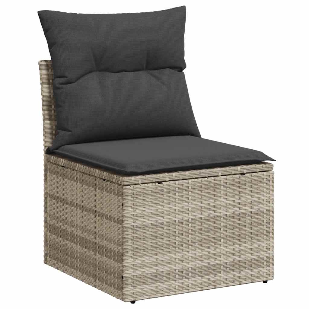 11-delige Loungeset met kussens poly rattan lichtgrijs is nu te koop bij PeponiXL, paradijselijk wonen!