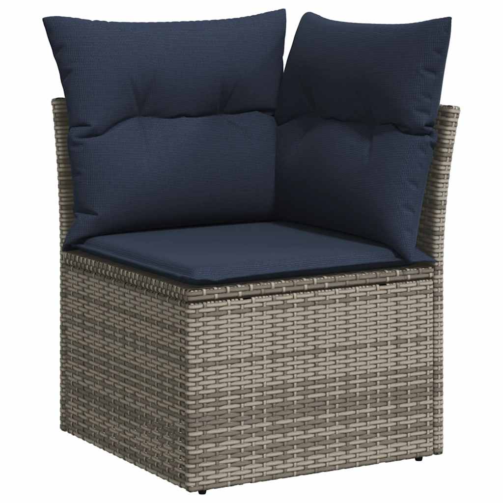 8-delige tuinbankset met kussens, grijs polyrotan is nu te koop bij PeponiXL, paradijselijk wonen!