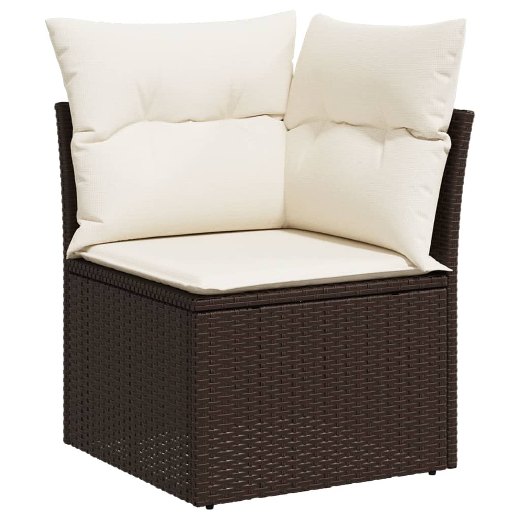 5-delige Loungeset met kussens poly rattan bruin is nu te koop bij PeponiXL, paradijselijk wonen!