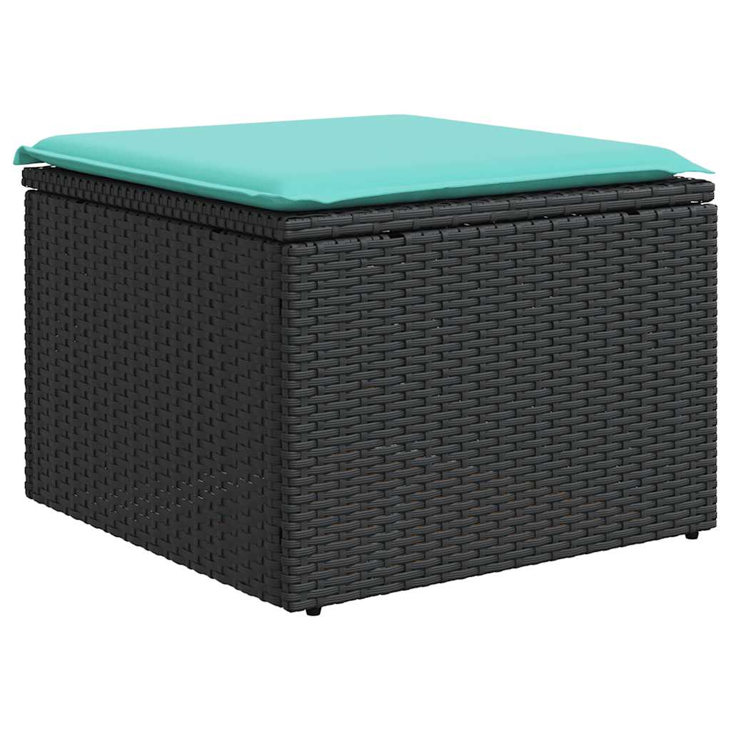 7-delige tuinbankset met kussens van zwart polyrotan is nu te koop bij PeponiXL, paradijselijk wonen!